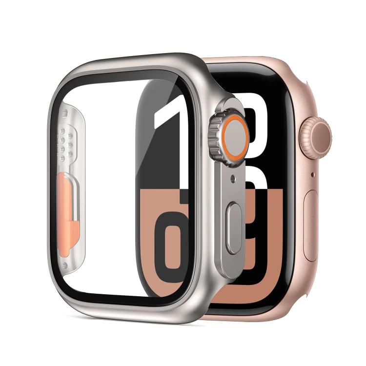 xDfind Change to Ultra 49mm Tempered Glass Film Integrated PC Watch Cover — Red+Orange