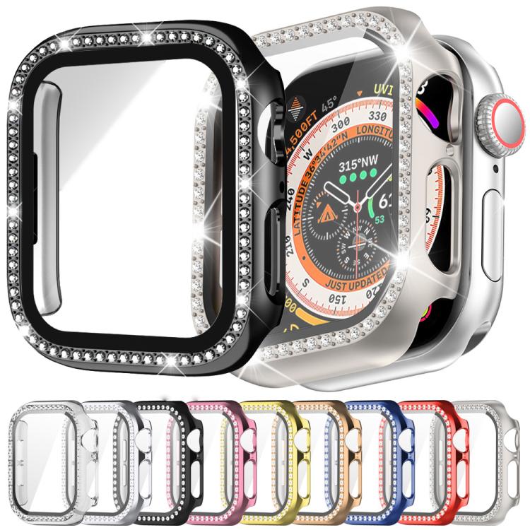 xDfind Single Row Diamond Tempered Glass Film Integrated PC Watch Case