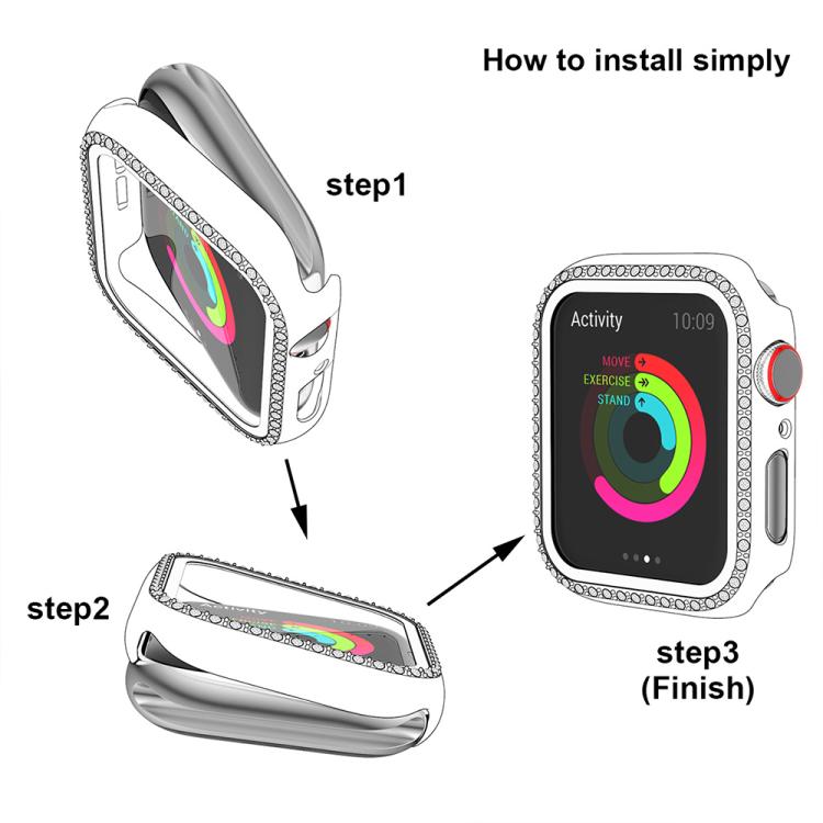 xDfind Single Row Diamond Tempered Glass Film Integrated PC Watch Case