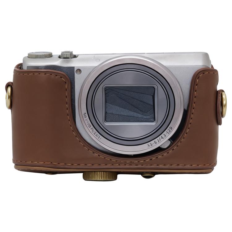 Retro Leather Full Body Camera Cover Bag with Strap — Brown
