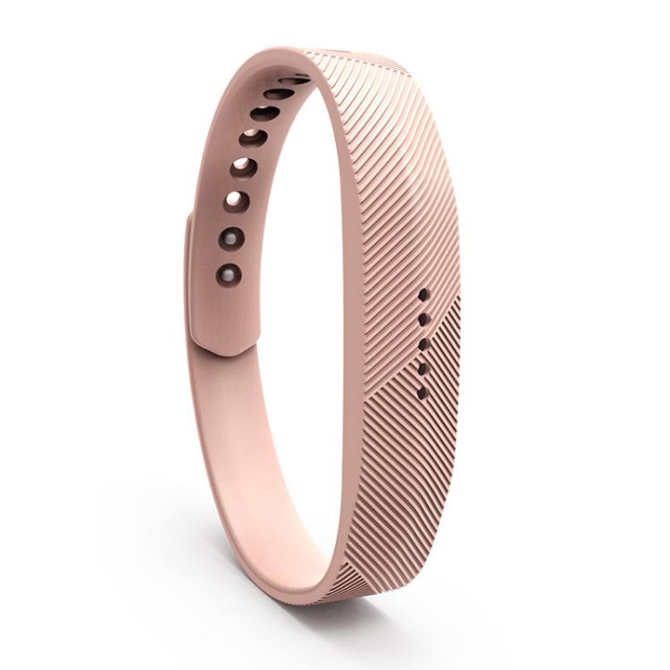 For Fitbit Flex 2 xDfind Translucent Film Metal Buckle Silicone Watch Band — Rose Red