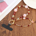 Horse Pendant Crystal Beaded Chain Anti-lost Mobile Phone Short Wrist Strap