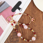 Horse Pendant Crystal Beaded Chain Anti-lost Mobile Phone Short Wrist Strap
