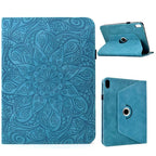 Rotatable Mandala Embossed Smart Leather Tablet Case
