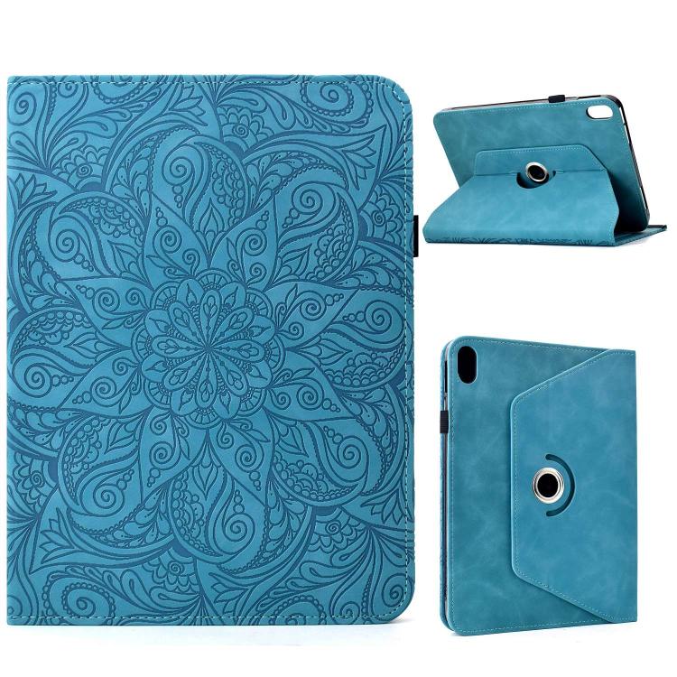 Rotatable Mandala Embossed Smart Leather Tablet Case