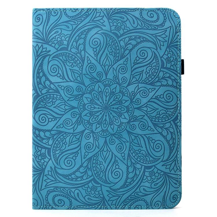 Rotatable Mandala Embossed Smart Leather Tablet Case