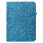 Rotatable Mandala Embossed Smart Leather Tablet Case