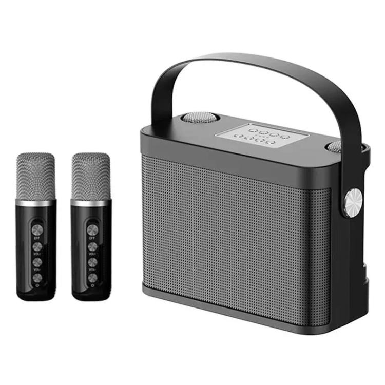 YS-219 Mini Portable Karaoke Wireless Bluetooth Speaker with 2 Microphones