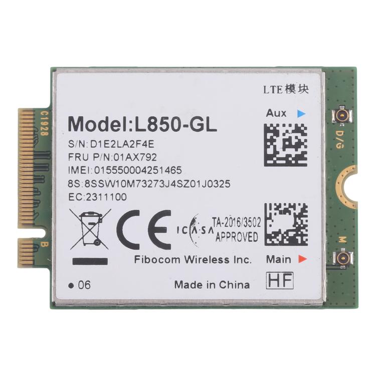 Wireless Module For Lenovo Thinkpad X380 X390 L480 T480 T580 T14 X1C 01AX792, L850-GL 4G