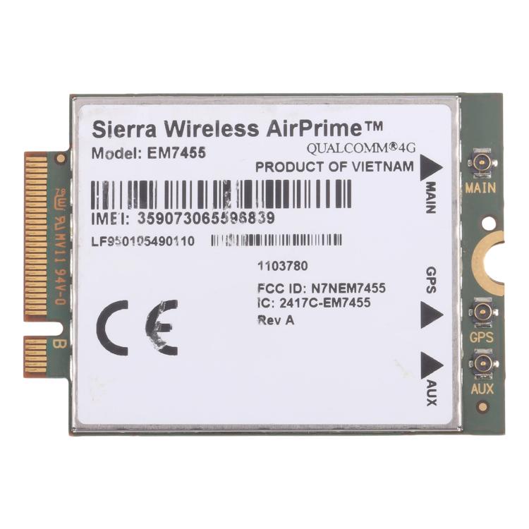 Huasj EM7455 1103582 FDD/TDD LTE Cat6 NGFF M.2 4G Module 300Mbps For Laptop / 4G router