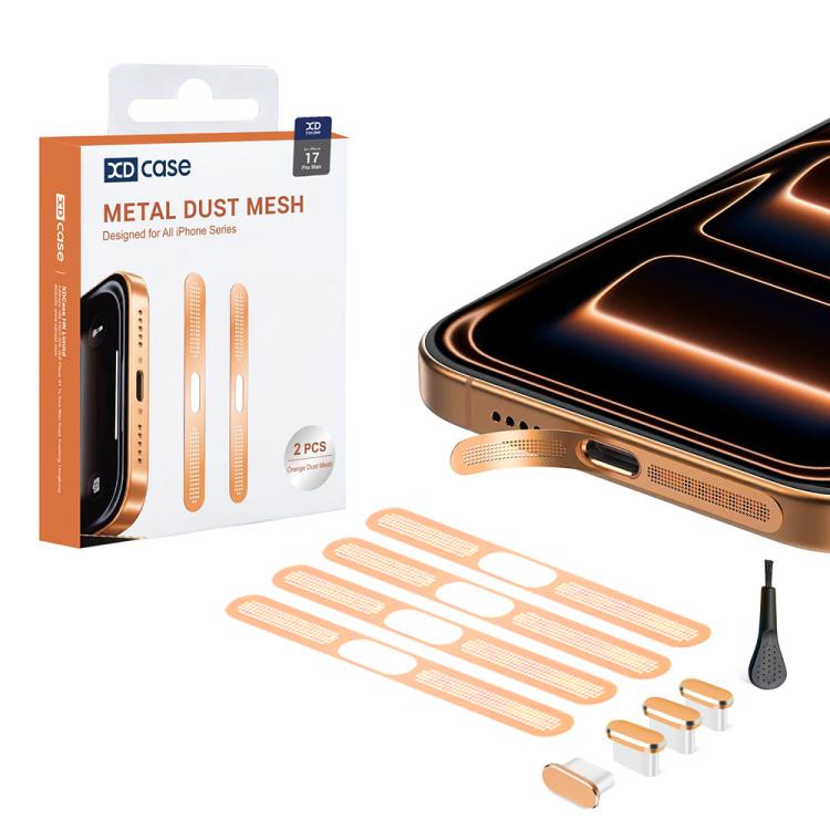 XDcase 4pcs Metal Dust Mesh Earpiece Dustproof Stickers with 4 Anti-Dust Plugs 1 Cleaning Brush