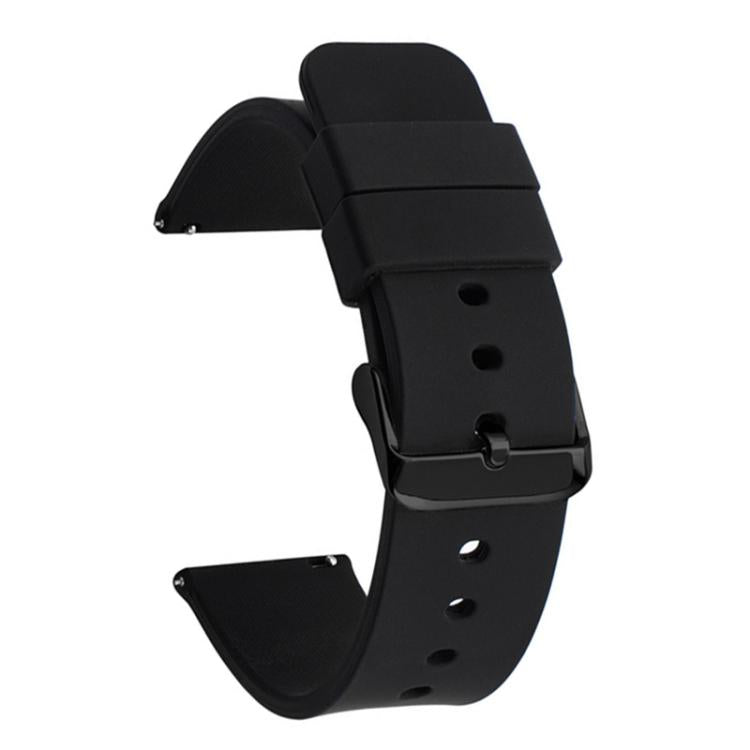 xDfind Stainless Steel Black Pin Buckle Solid Color Silicone Waterproof Watch Band
