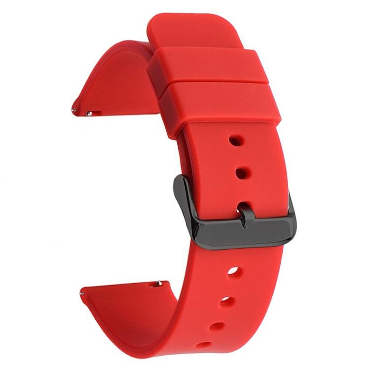 xDfind Stainless Steel Black Pin Buckle Solid Color Silicone Waterproof Watch Band