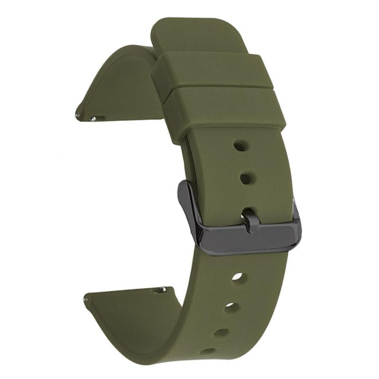 xDfind Stainless Steel Black Pin Buckle Solid Color Silicone Waterproof Watch Band
