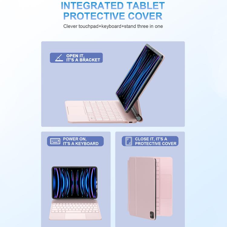 Touch Pad Bluetooth Keyboard Leather Tablet Cover