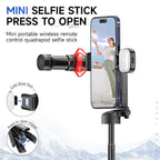 F07 410mm Mini Portable Wireless Remote Control Quadrapod Selfie Stick — with 2pcs D9 Fill Lights