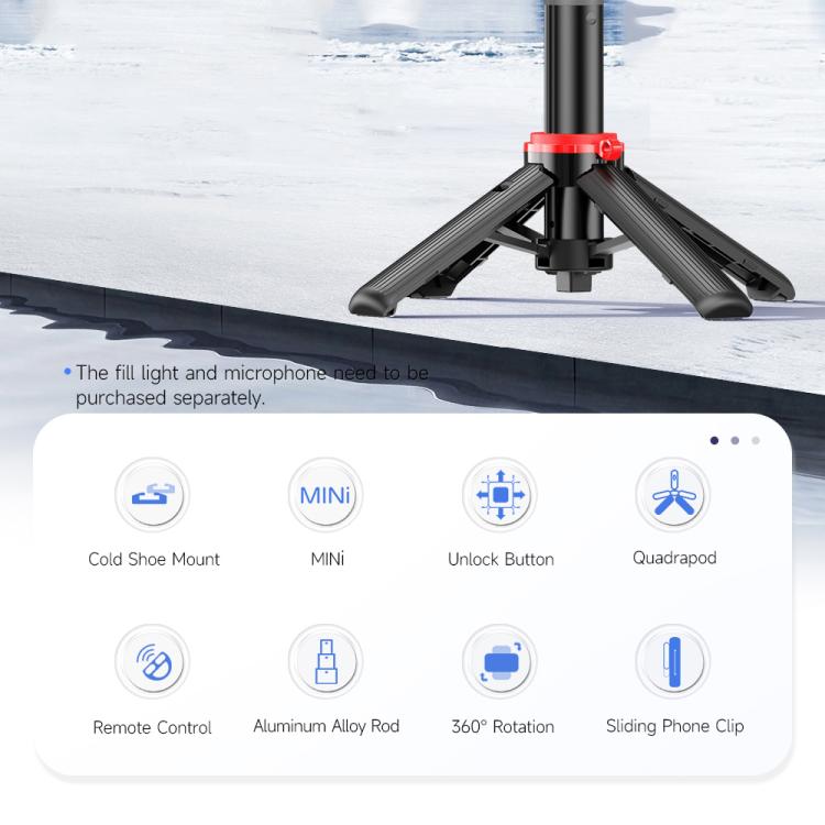 F07 410mm Mini Portable Wireless Remote Control Quadrapod Selfie Stick — view 5