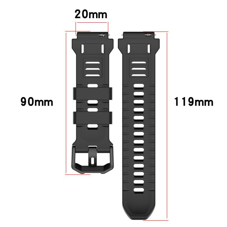 xDfind Solid Color Black Buckle Silicone Watch Band