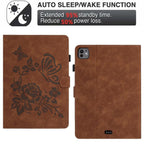 Butterfly Loves Flowers Embossed Leather Smart Tablet Case