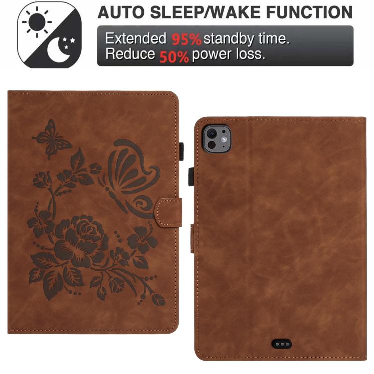 Butterfly Loves Flowers Embossed Leather Smart Tablet Case