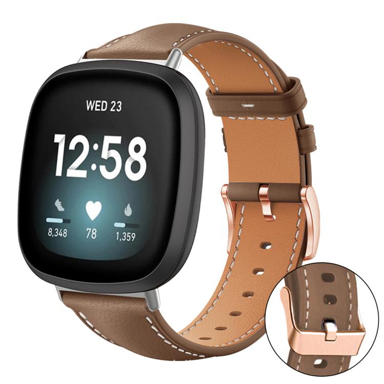 xDfind Rose Gold Buckle Black Shark Fine Grain Vegan Leather Watch Band — Earthy Brown