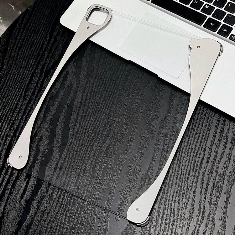 White Glazed Clear Acrylic Hybrid Metal Tablet Case
