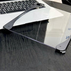 White Glazed Clear Acrylic Hybrid Metal Tablet Case
