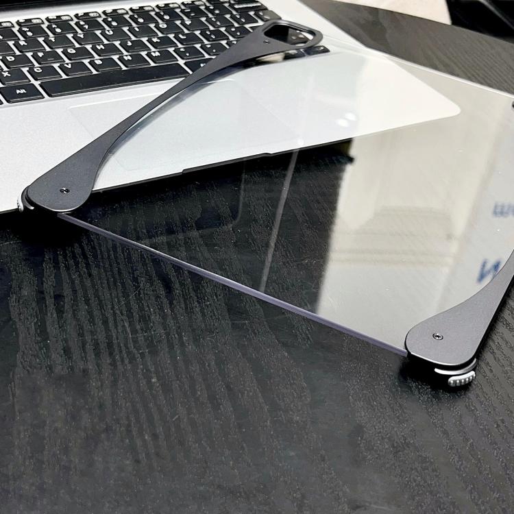 White Glazed Clear Acrylic Hybrid Metal Tablet Case