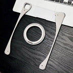 White Glazed Clear Acrylic Hybrid Metal Tablet Case with Holder