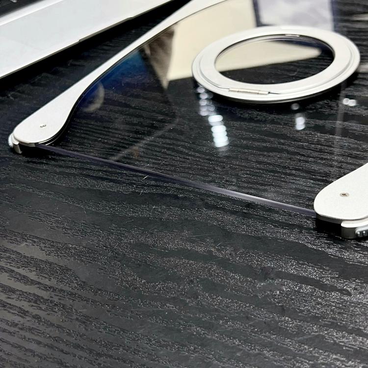 White Glazed Clear Acrylic Hybrid Metal Tablet Case with Holder