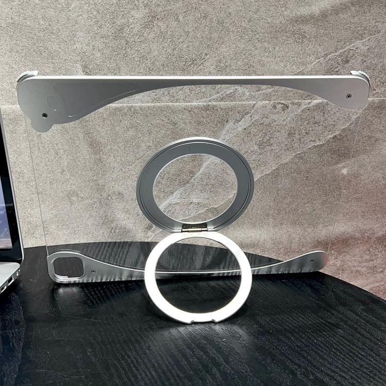 White Glazed Clear Acrylic Hybrid Metal Tablet Case with Holder