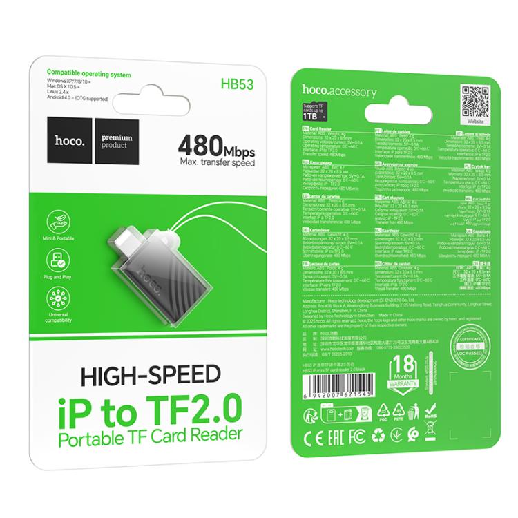 hoco HB53 Mini TF Card Reader 2.0