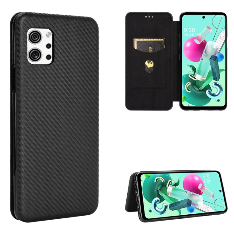 Carbon Fiber Texture Magnetic Horizontal Flip TPU + PC + PU Leather Case with Card Slot — Pink
