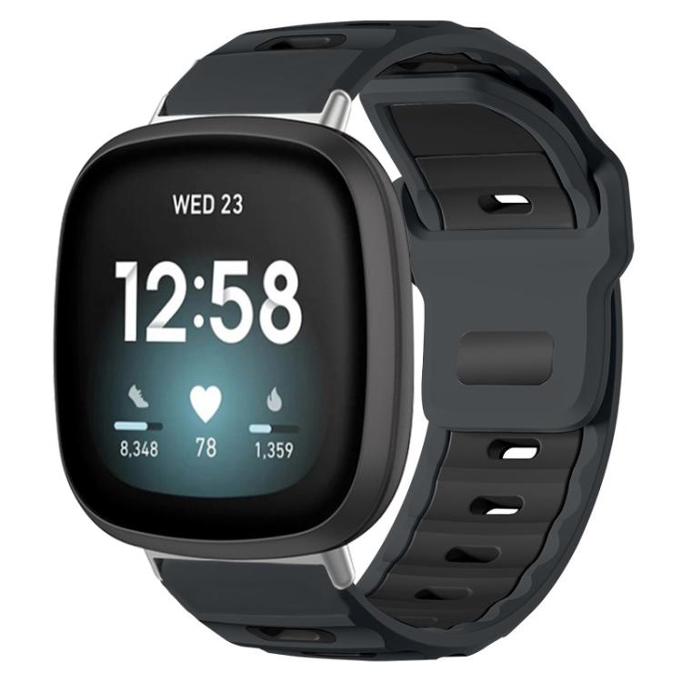 xDfind Flat-head Dual-color Silicone Watch Band — Black+Wine Red