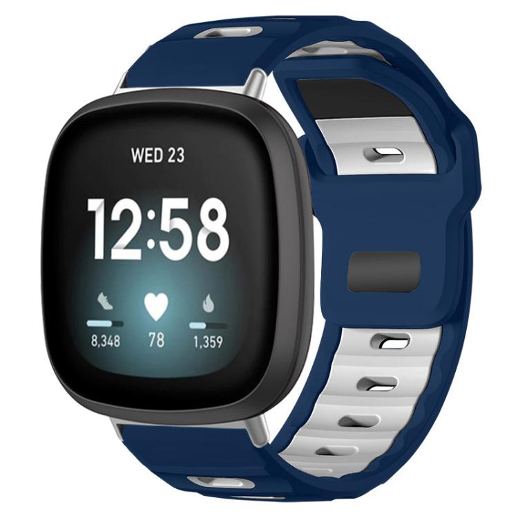 xDfind Flat-head Dual-color Silicone Watch Band — Black+Royal Blue