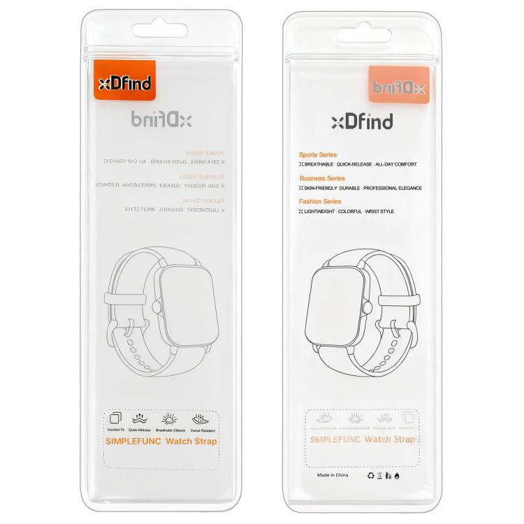 xDfind Flat-head Dual-color Silicone Watch Band