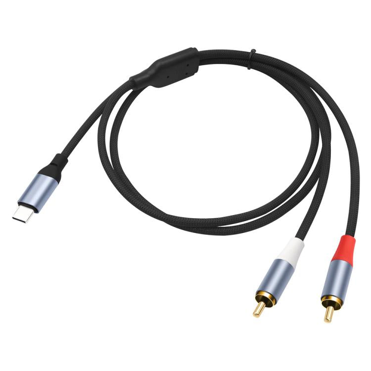 24-bit Type-C to Dual RCA Male Audio Decoding Cable — 2m
