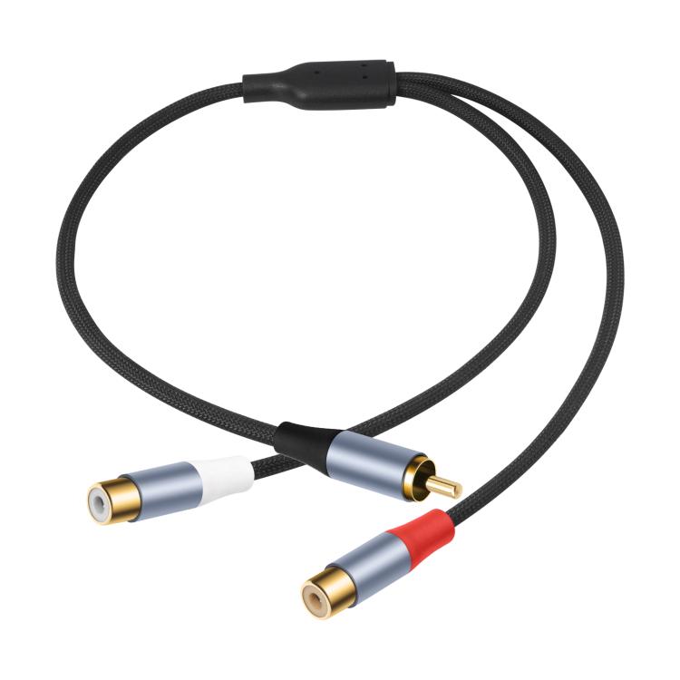 8004MFF RCA Male to 2 RCA Female Y-shaped Splitter Audio Cable