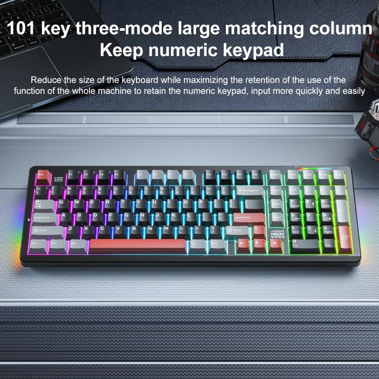 LINGBAO K98 101 Keys Triple-mode Wireless Game Keyboard — view 9