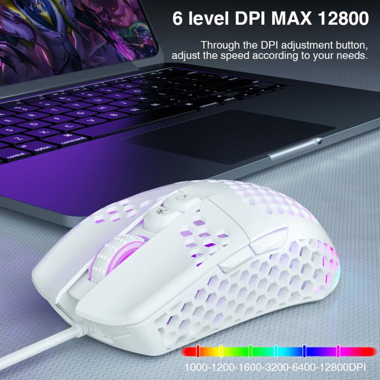 SOLAKAKA SM900 Honeycomb Hollow RGB Light Wired Gaming Mouse