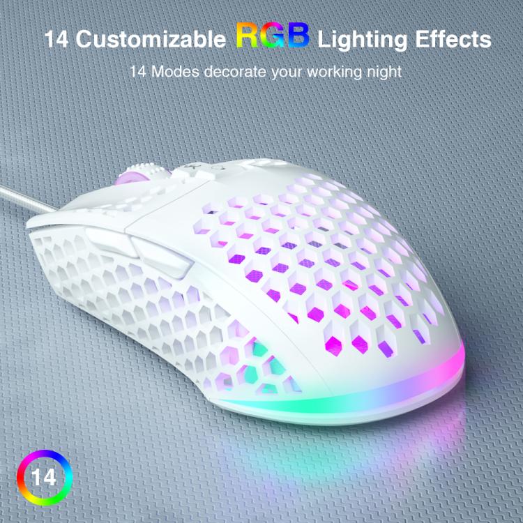 SOLAKAKA SM900 Honeycomb Hollow RGB Light Wired Gaming Mouse