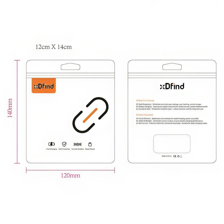 xDfind 2 in 1 USB to Type-C Charger Cable, Length: 1.2m