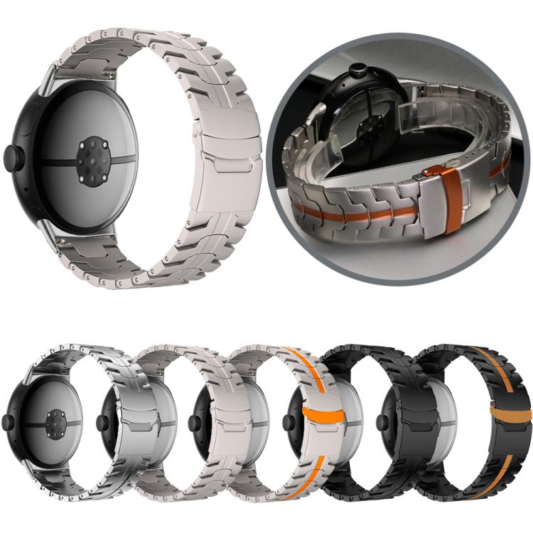 Split Design Iron Man Safety Buckle Titanium Alloy Watch Band