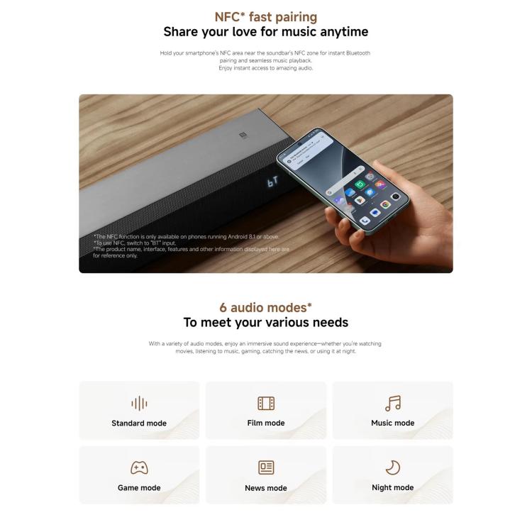 Original Xiaomi Soundbar 2.0 for TV and PC Support NFC Connection — view 4