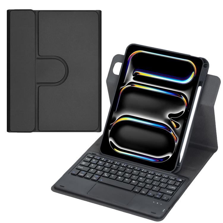 360-degree Rotation Bluetooth Keyboard Leather Tablet Case with Touchpad