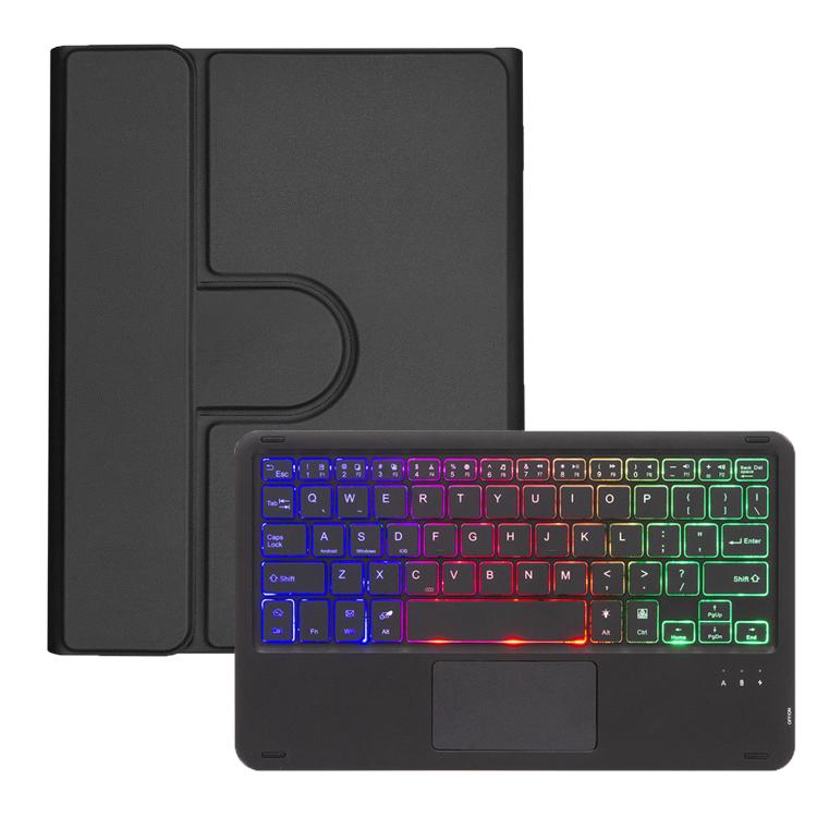 360-degree Rotation Backlight Bluetooth Keyboard Leather Tablet Case with Touchpad