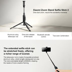 Xiaomi Zoom Floor Standing Bluetooth Selfie Stick 2 — Black