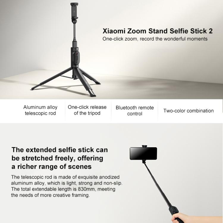 Xiaomi Zoom Floor Standing Bluetooth Selfie Stick 2 — Black