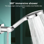 Stainless Steel Drill-Free Shower Head Holder 360 Degree Rotation Adjustable Universal Base — view 3