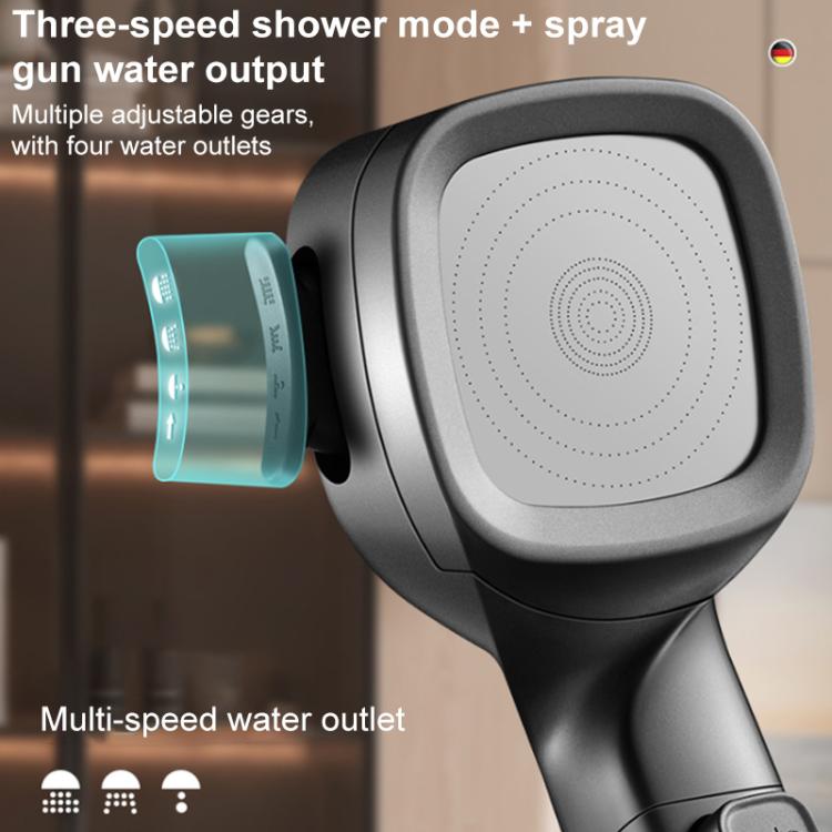 Multifunctional 4-Speed Pressurized Spray Gun Filter Shower Head with One Button Water Stop Function — view 4